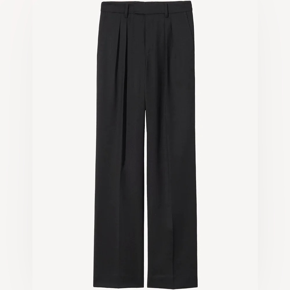 Nili Lotan Alphonse Pleated Tailoring Pant Wool Trousers Black Size 8 NWT Luxury